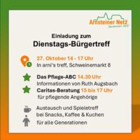 Das Pflege-ABC und Beratung von Angehörigen  - Dienstags-Bürgertreff
