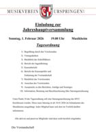 Jahreshauptversammlung des MV Urspringen 1930 e. V.