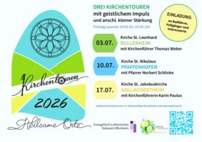 Kirchentouren durch das Dekanat Uffenheim an drei Freitagabenden im Juli 2026