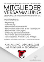 Ordentliche Mitgliederversammlung SC Trossenfurt-Tretzendorf