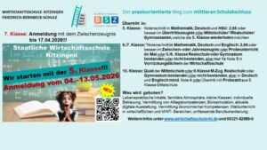 Anmeldung an der Wirtschaftsschule Kitzingen